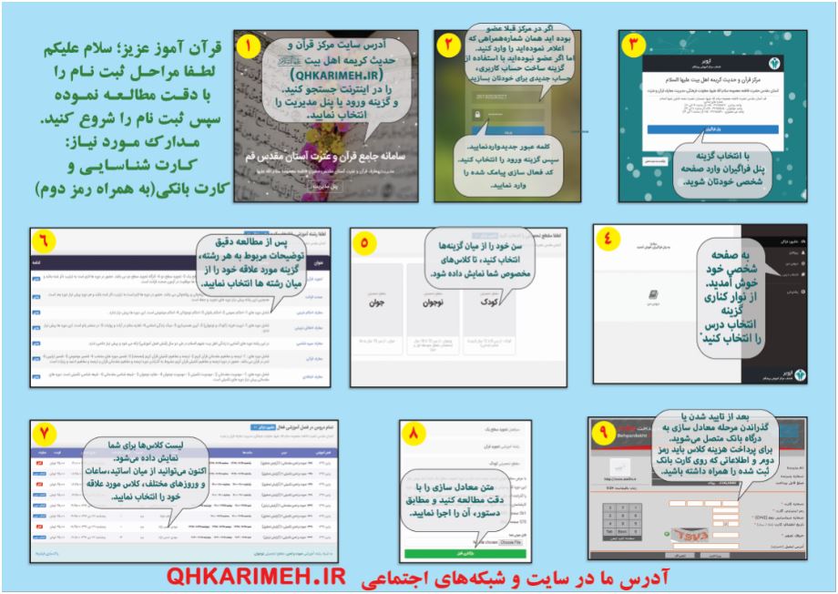 راهنمای مراحل ثبت نام اینترنتی